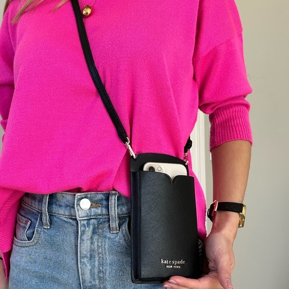 kate spade Handbags - New Kate Spade bag crossbody phone leather black NWT